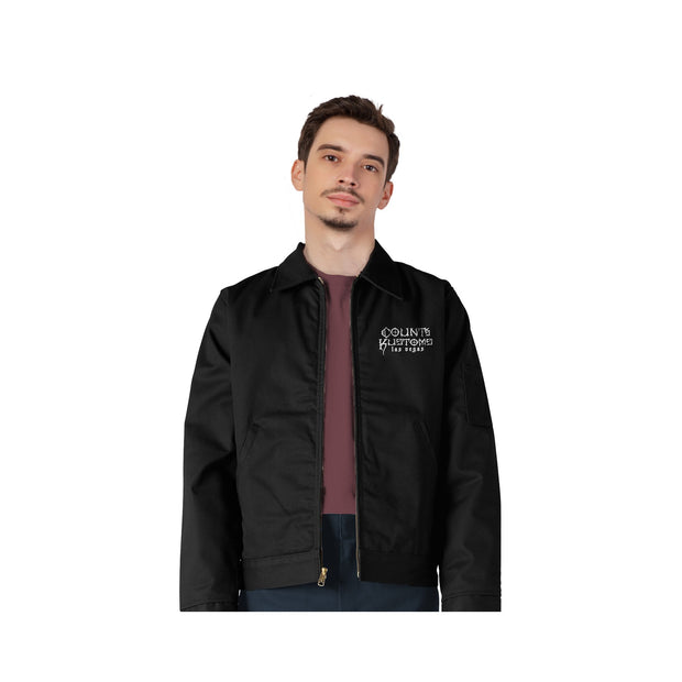 Premium Count's Kustoms Limited Edition Dickies KROSS Eisenhower Unlined Shop Jacket in Black – Available in Regular & Tall Lengths - Count's Kustoms The Store